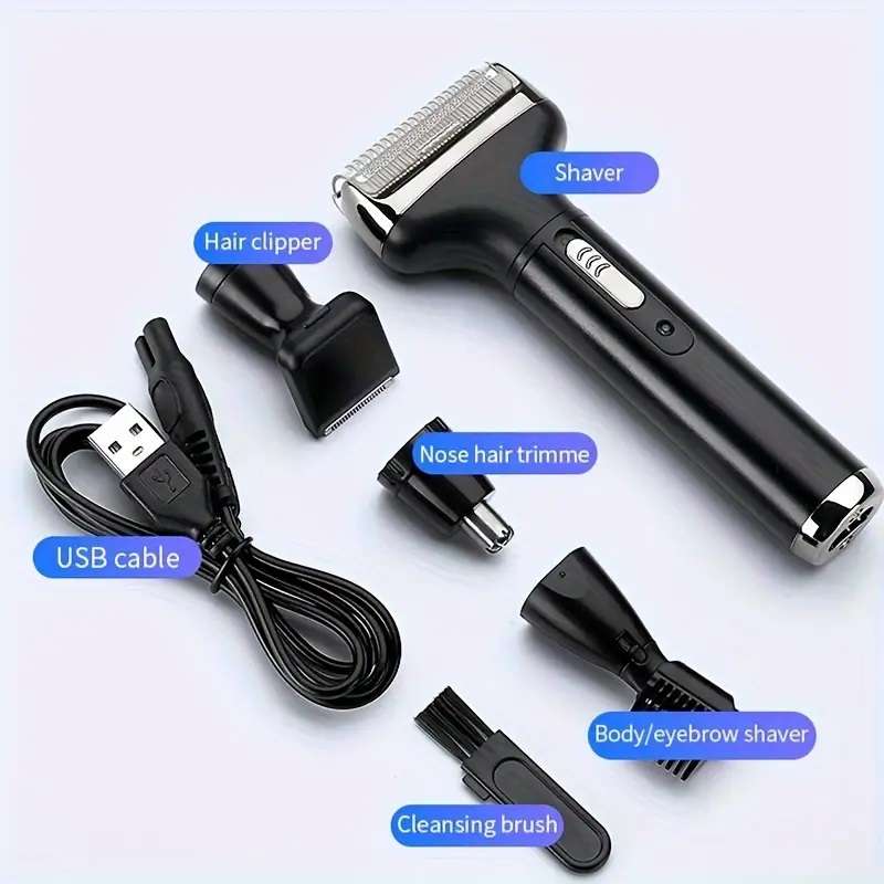 Rechargeable 4-In-1 Mens Shaving Grooming Kit
