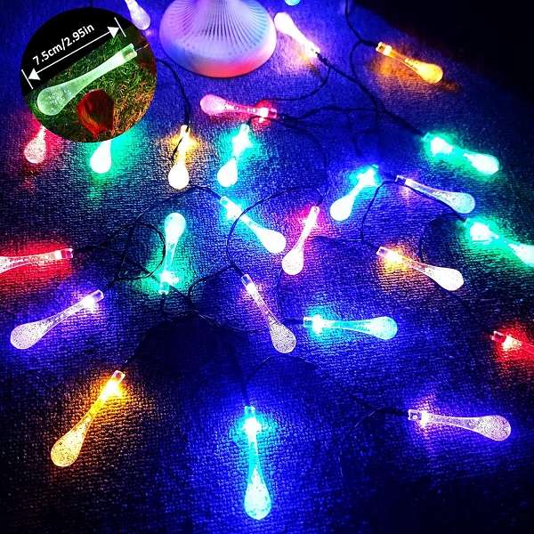 50 Bulbs Solar Powered Water Drop Hanging Light