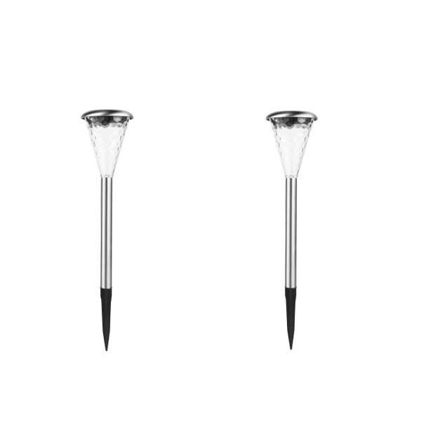 30W Solar Powered Spike Light 2pcs Warm White LED