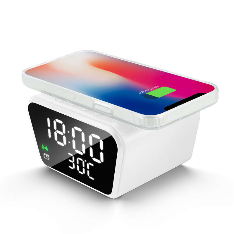 15W Alarm Clock With Wireless Charger + Temperature