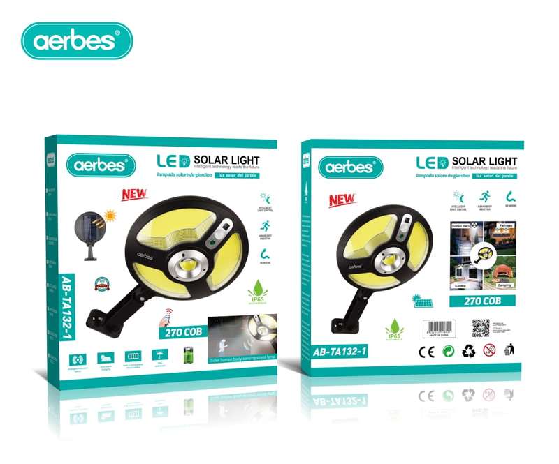 Solar Powered 282 LED + 12 COB Light