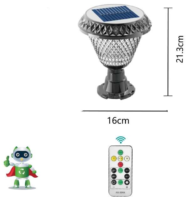 Solar Powered Garden Light RGB ,White & Warm White With Remote Control