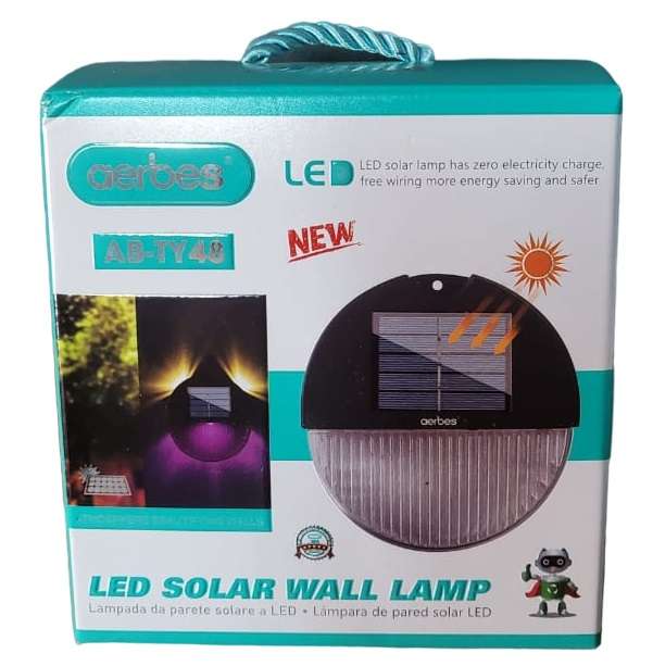 2 PCS Warm White And Multicolor Solar Powered Wall Lamp