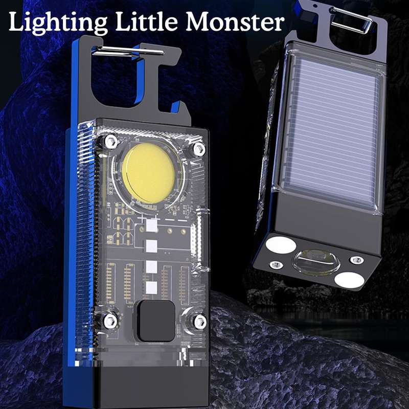 Solar Powered Keychain Light With Carabiner