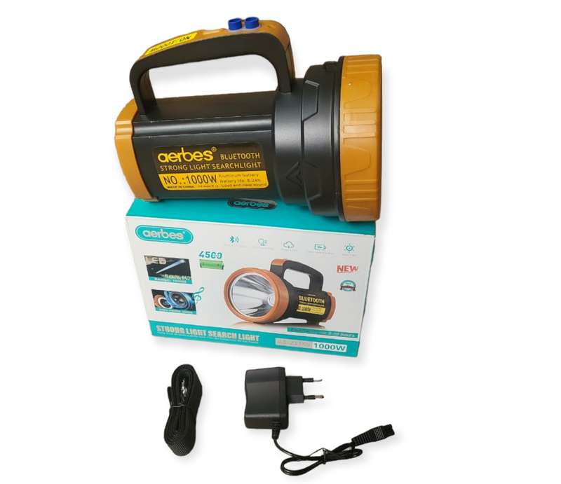 1000W Searchlight With Bluetooth Speaker 4500Mah Battery Power