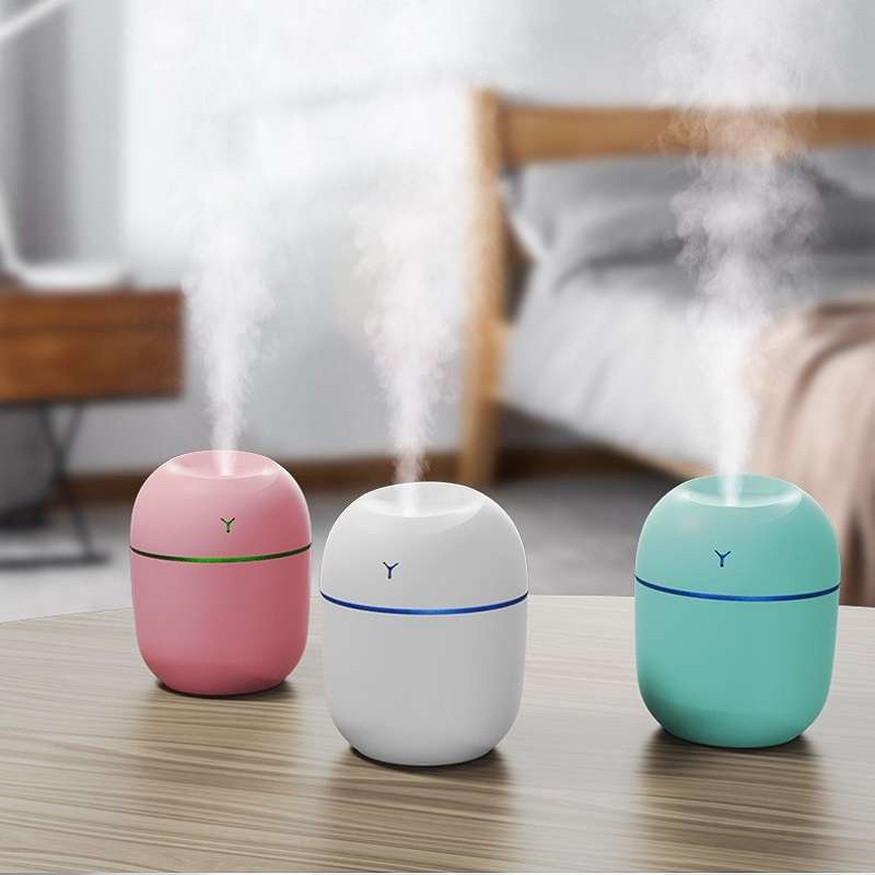 220ML Mini Humidifier For Home, Car, Ultrasonic Mist Maker With LED Light