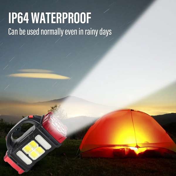 38W Rechargeable Solar 76LED+COB Powered Work Light