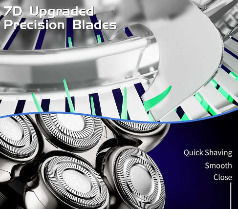 7 Heads Wireless Rechargeable Shaver
