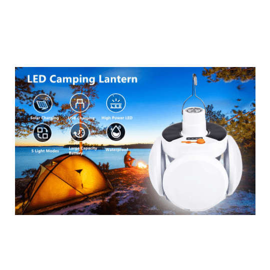 Waterproof LED Solar Powered Emergency Charging Lamp With Hanging Hook