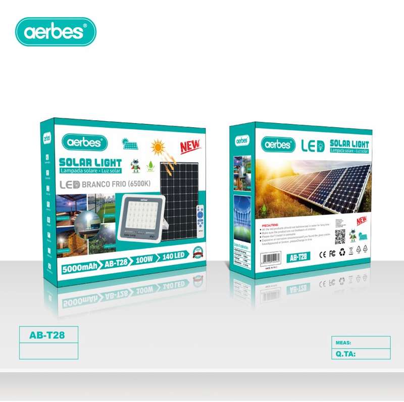 100W Solar Powered LED Floodlight With Remote Control