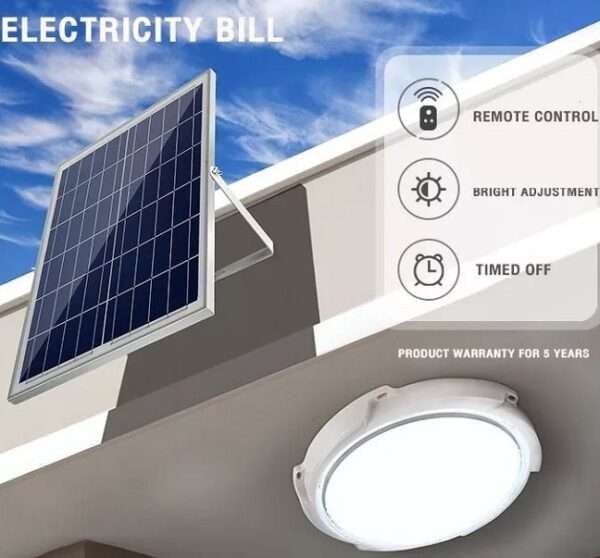 200W Solar Powered LED Ceiling Light With Remote Control