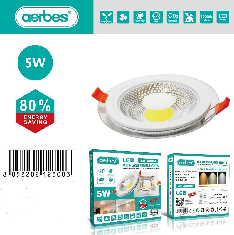 Round Glass Panel Ceiling Light