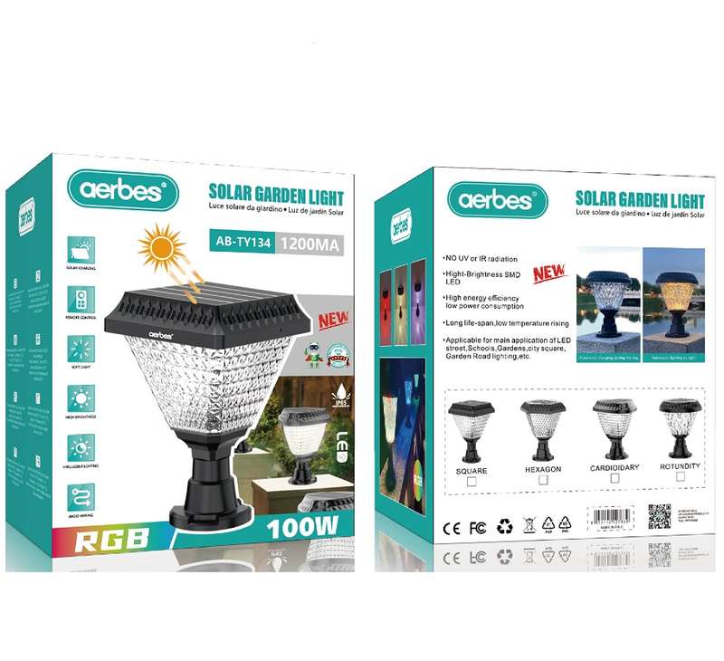 Solar Powered Garden Light RGB ,White & Warm White With Remote Control