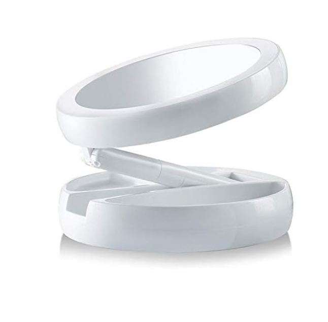 Foldable LED Magnifier Makeup Mirror