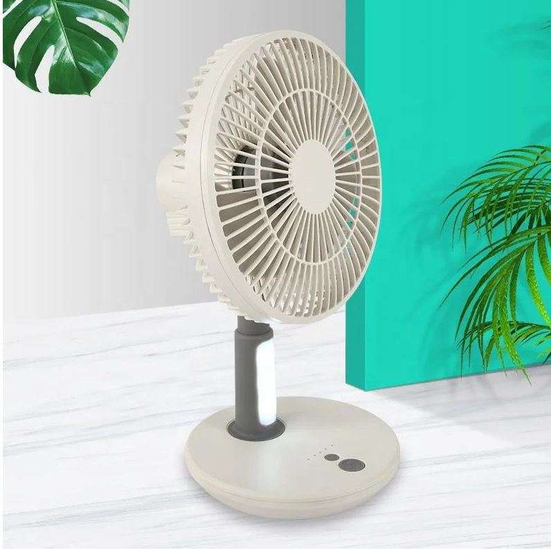 Rechargeable Battery Operated 5W Desktop Fan With LED Light