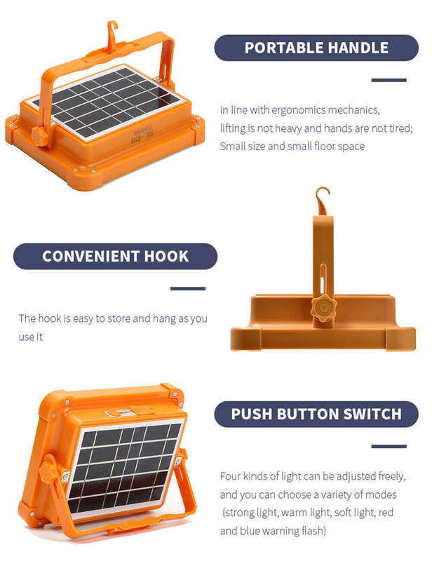 120W Multifunctional Rechargeable Solar Powered Work Light