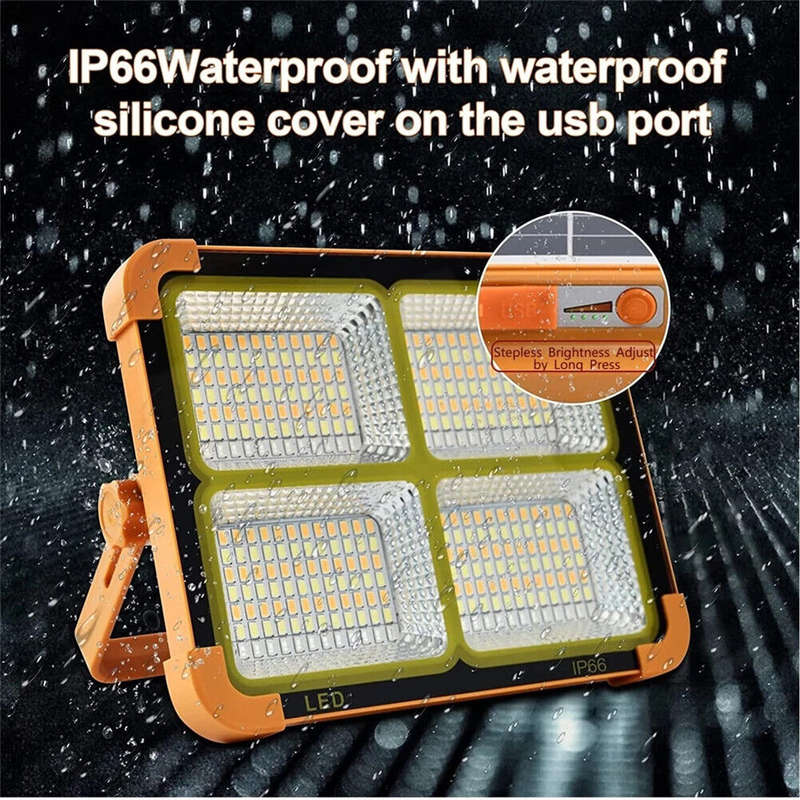120W Multifunctional Rechargeable Solar Powered Work Light