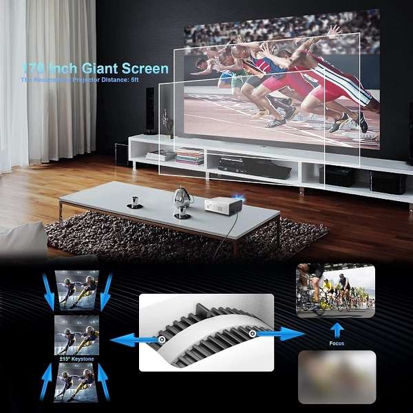 Android 11.0 Wi-Fi Compatible Projector