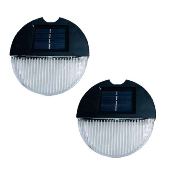 2 PCS Warm White And Multicolor Solar Powered Wall Lamp