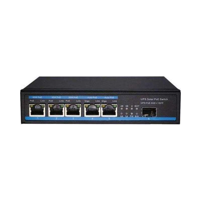 SOLAR SWITCH 6 PORT GIGABIT SOLAR UNMANAGED ,5P POE, 1SFP