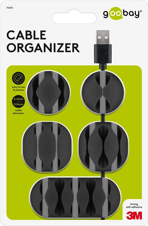 Goobay Cable Management 5-Piece Set - Black