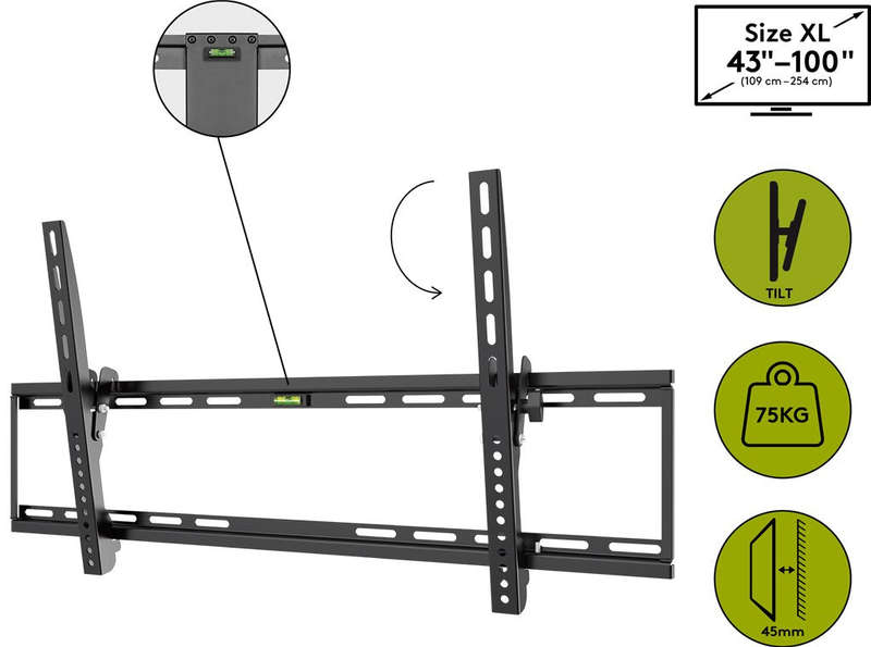 Goobay TV Wall Mount Basic Tilt for TVs from 43" to 100"