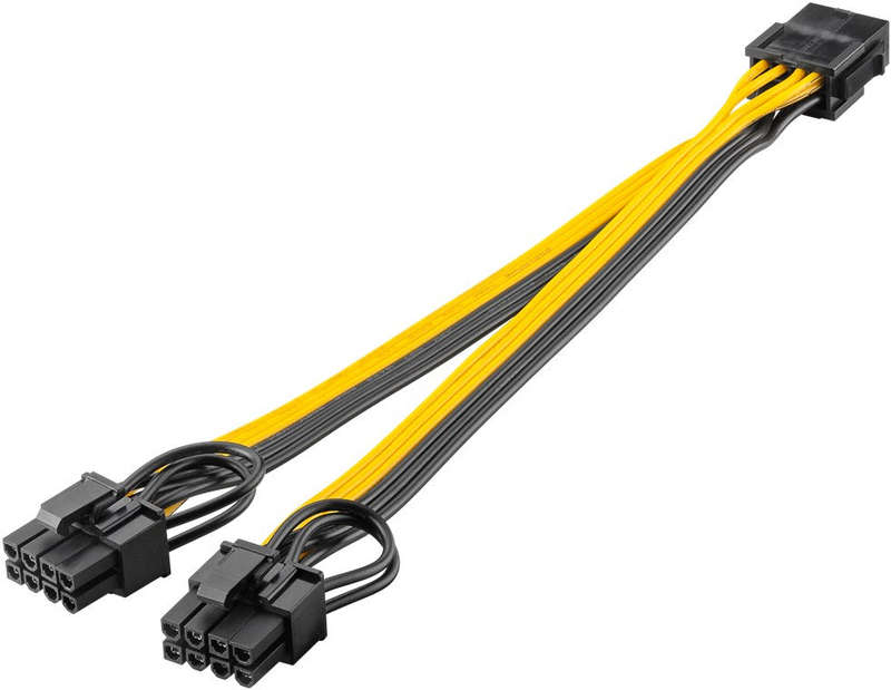 Goobay 8-Pin Female to Dual 6+2 Male for PCIe Power Supply Cable