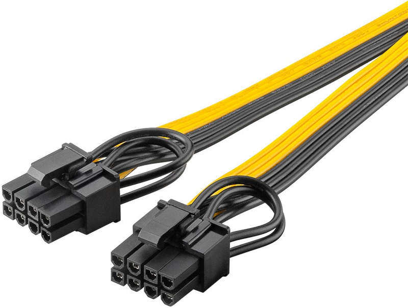 Goobay 8-Pin Female to Dual 6+2 Male for PCIe Power Supply Cable