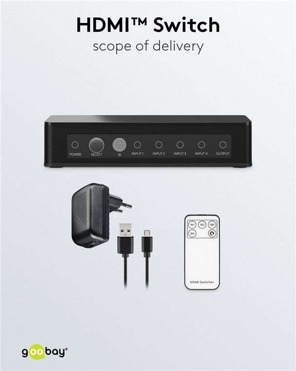 Goobay HDMI Switch 4 to 1 (4K @ 60 Hz)