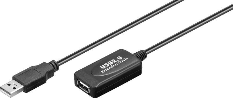 Goobay Active USB 2.0 Extension 10m Cable - Black