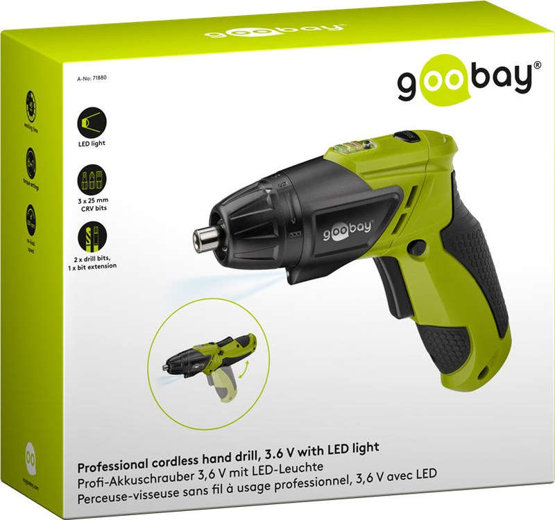 Goobay Mini Cordless Screwdriver 3.6 V with LED Light