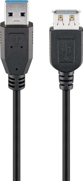 Goobay USB 3.0 SuperSpeed Extension 3m Cable - Black