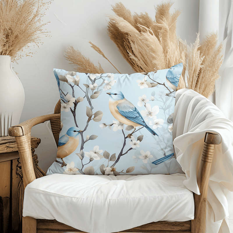 Blue Bird Throw Pillow