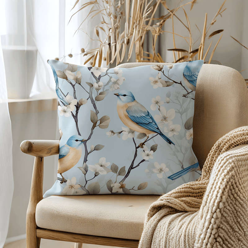 Blue Bird Throw Pillow