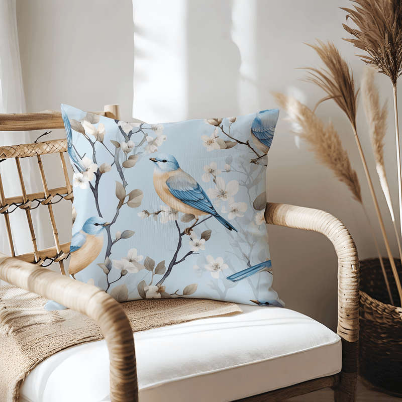 Blue Bird Throw Pillow