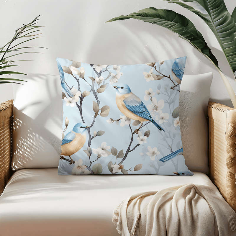 Blue Bird Throw Pillow