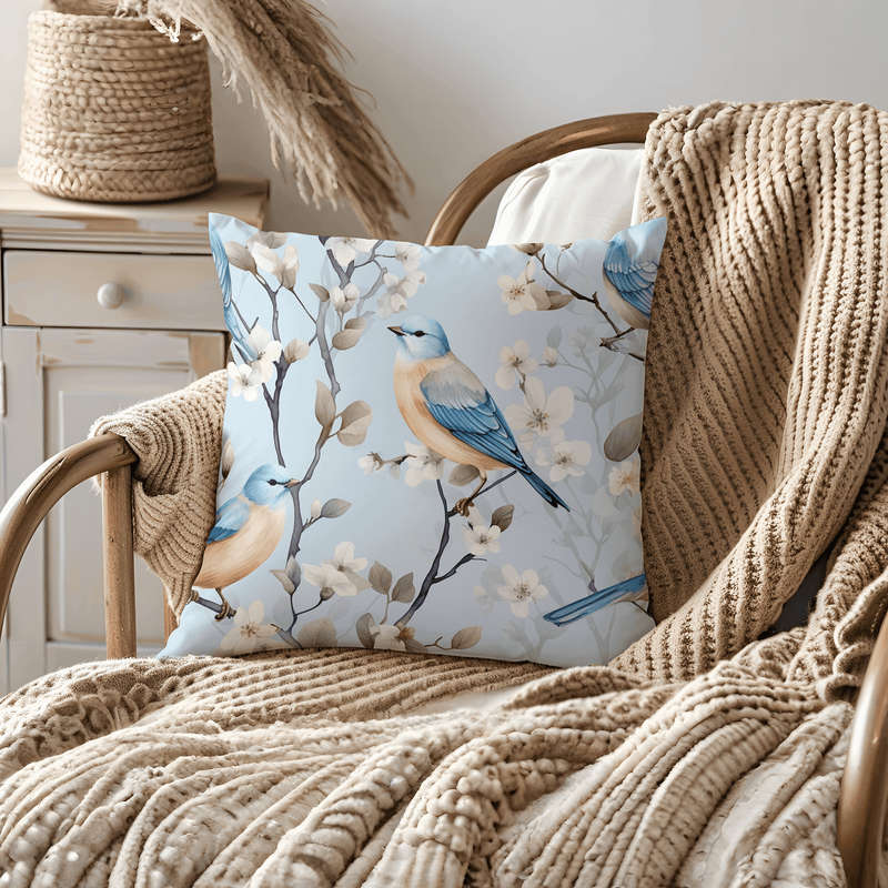 Blue Bird Throw Pillow