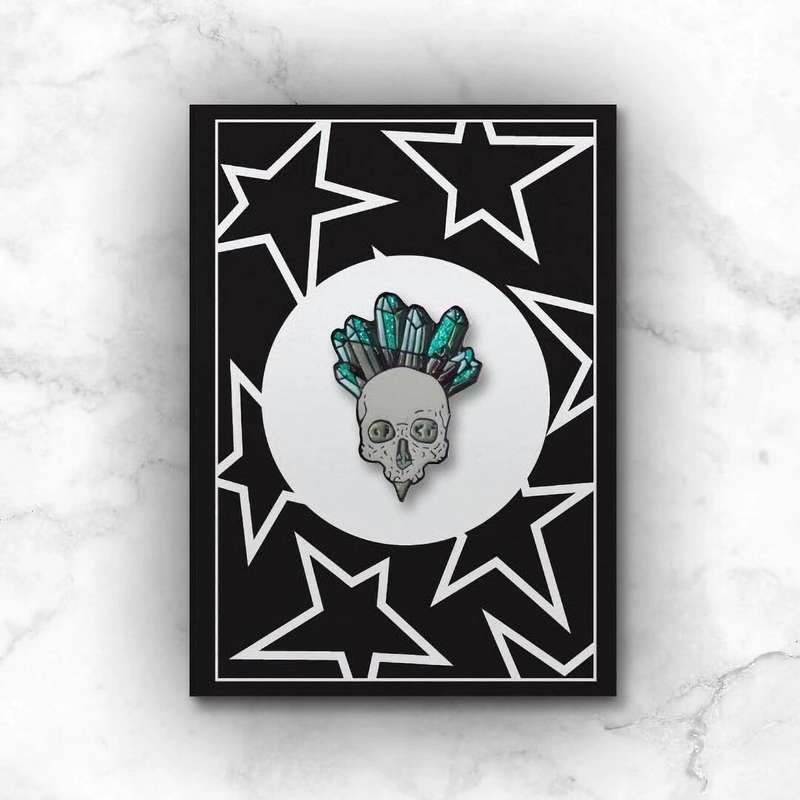 Crystal Skull Enamel Pin