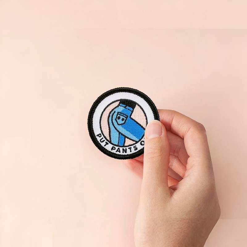 Adulting Merit Badge Embroidered Iron-On Patch (Put Pants On)
