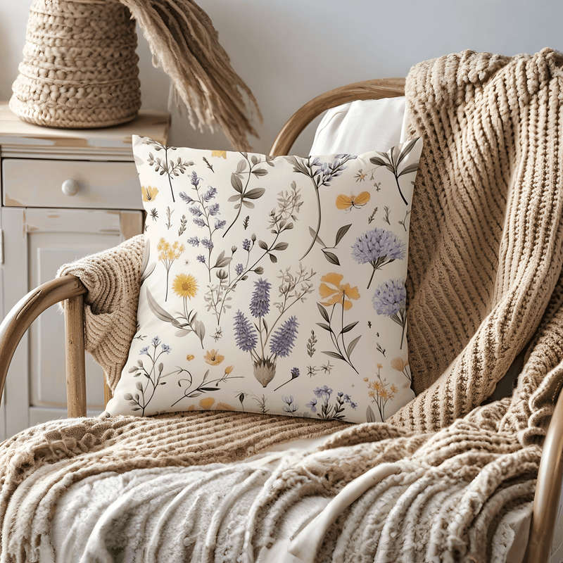 Botanical Illustration Throw Pillow
