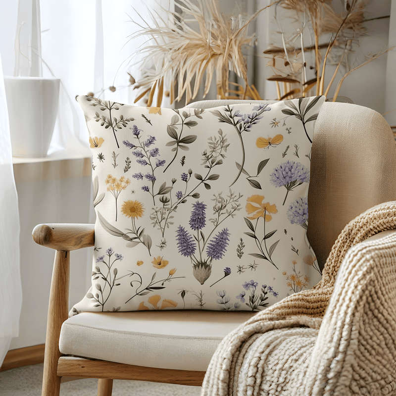 Botanical Illustration Throw Pillow