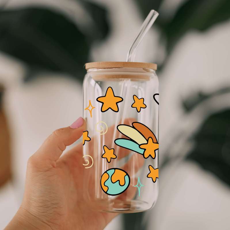 Retro Space Glass Libbey Can