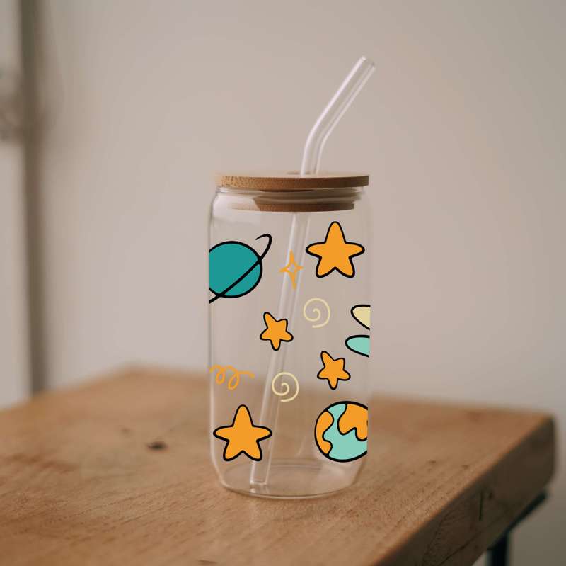 Retro Space Glass Libbey Can