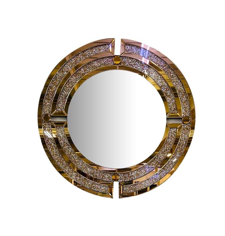 KC FURN-Glittera Modern Rose-Gold Console Table & Mirror