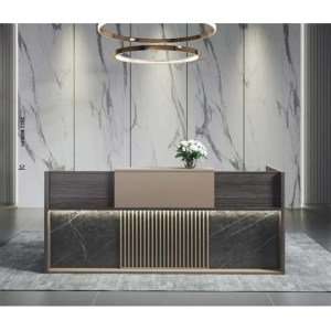 KC FURN-Bitman Modern Reception Desk with LED Lights