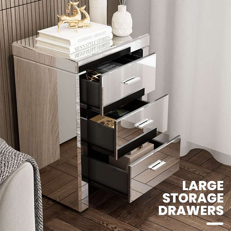 KC FURN-Venetian Glass 3 Drawer Pedestal