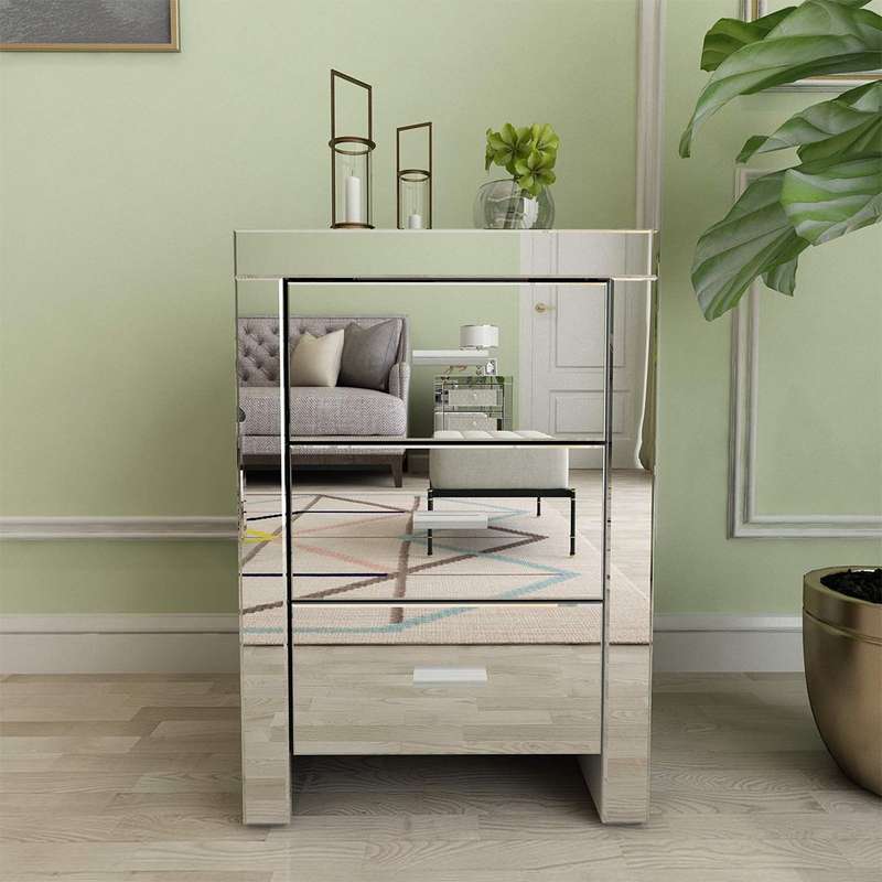 KC FURN-Venetian Glass 3 Drawer Pedestal