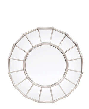 KC FURN-Trento Silver Round Mirror