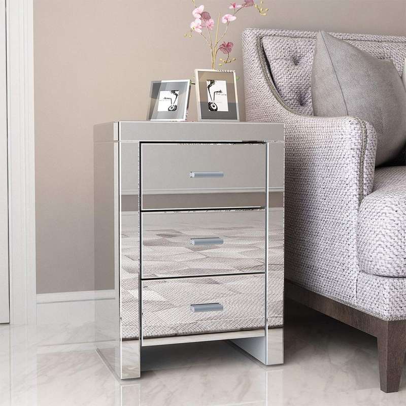 KC FURN-Venetian Glass 3 Drawer Pedestal