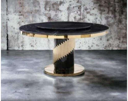 KC FURN-Luxury Round Marble Dining Table